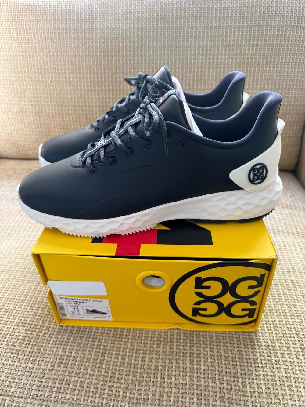 G/FORE Men's Navy and White Athletic Golf Shoes